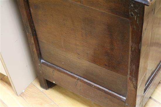 A four panel oak and elm linen chest W.148cm